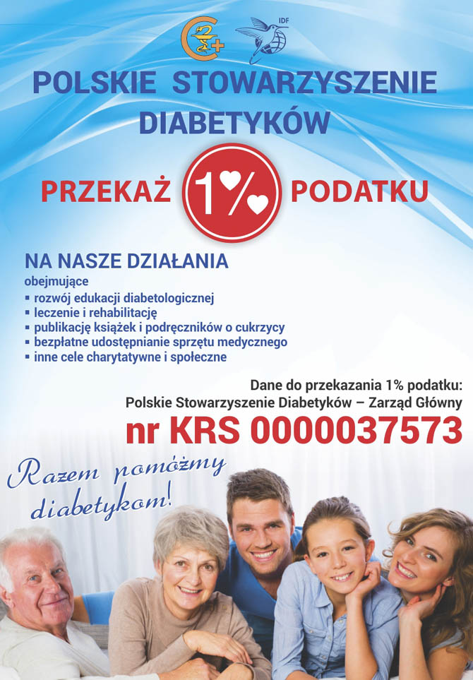 Przeka 1% podatku na dziaania Polskiego Stowarzyszenia Diabetykw