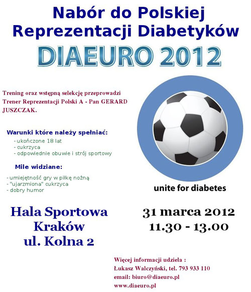 Nabr do Polskiej Reprezentacji Diabetykw na DIAEURO 2012