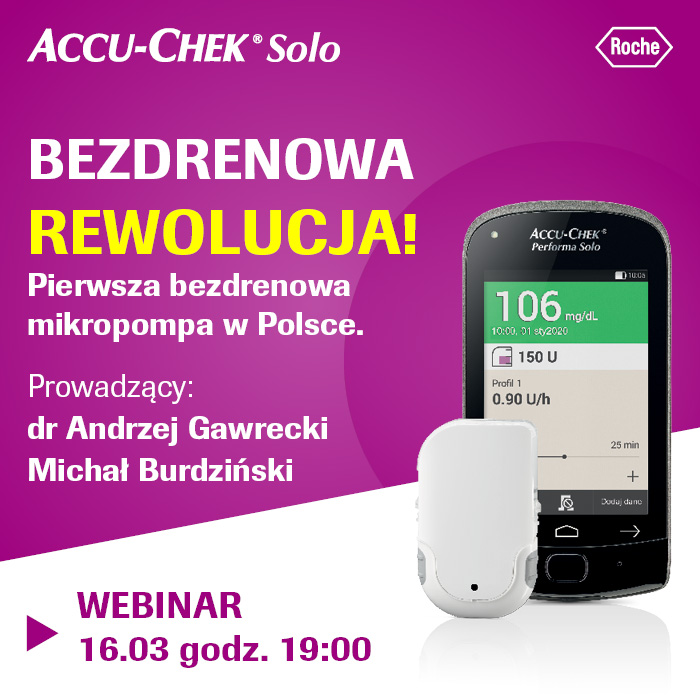 Pierwsza bezdrenowa mikropompa w Polsce. Weź udział w webinarze i poznaj Accu-Chek Solo!