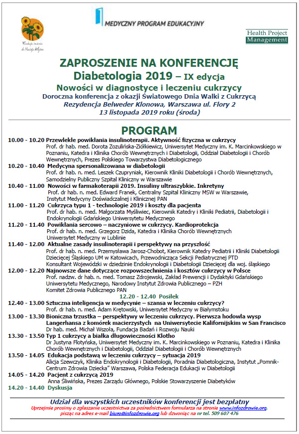 Konferencja Diabetologia 2019 w Warszawie